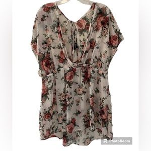 Torrid Sheer Floral Top Size 2